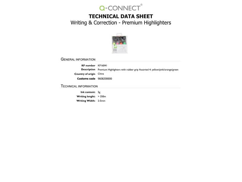 Evidenziatore Q-Connect 2-5 mm  astuccio da 4 colori - KF16041