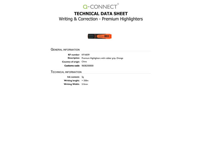 Evidenziatore Q-Connect 2-5 mm arancio  KF16039