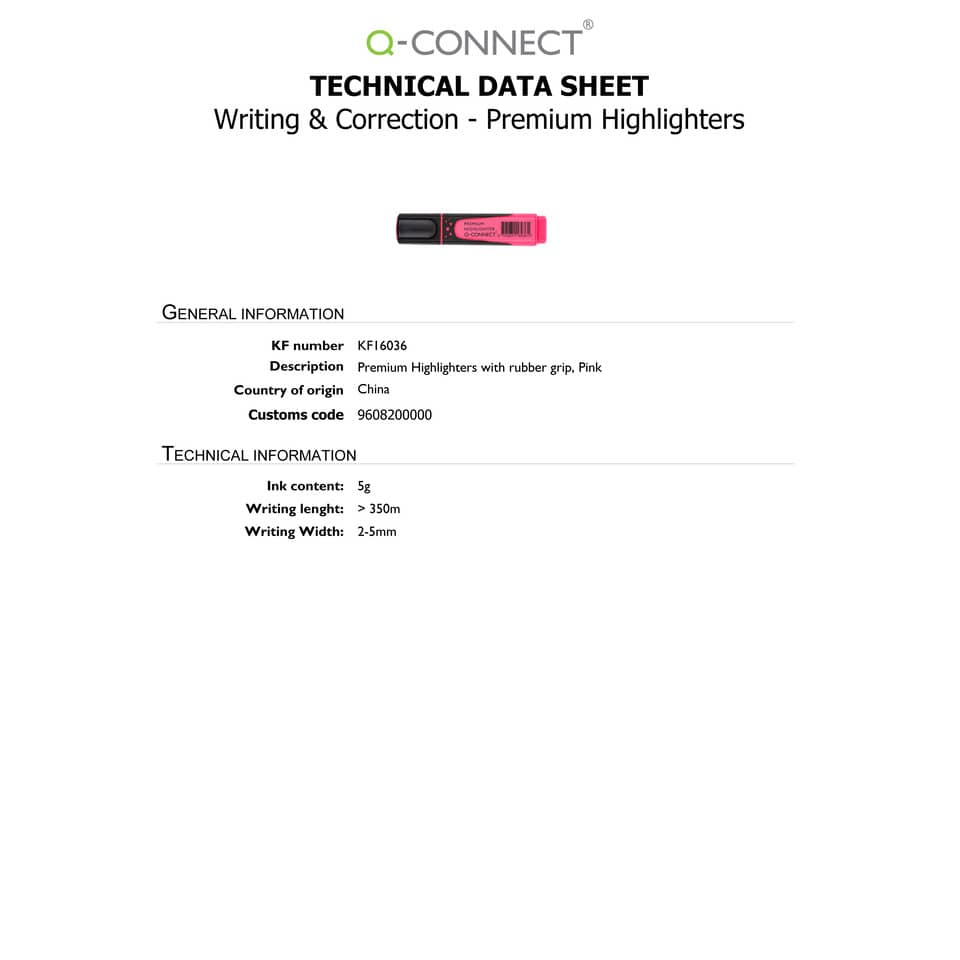 Evidenziatore Q-Connect 2-5 mm rosa  KF16036