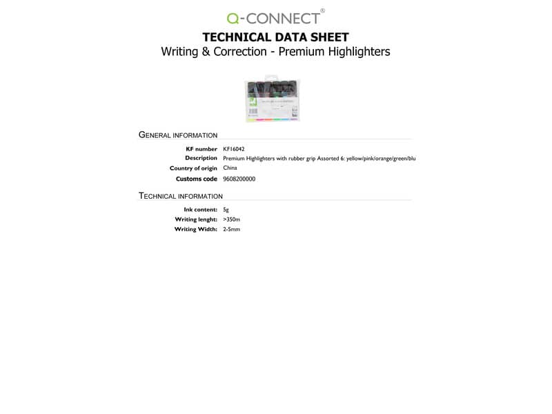 Evidenziatore Q-Connect 2-5 mm  astuccio da 6 colori - KF16042