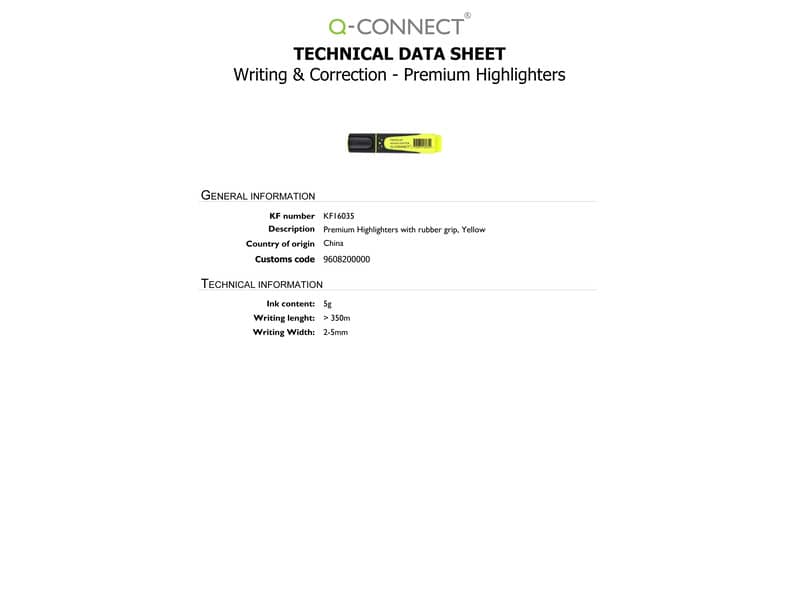 Evidenziatore Q-Connect 2-5 mm giallo  KF16035