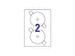 Etichette per CD AVERY bianche lucide Ø 117 mm - 2 et/foglio - per Laser - copertura totale - cf. 25 fogli L7760-25