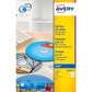 Etichette per CD AVERY patinate opache Ø 117 mm  - 2 et/foglio - per Inkjet - copertura totale - cf. 25 fogli J8676-25
