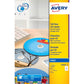 Etichette per CD AVERY bianche lucide Ø 117 mm  - 2 et/foglio - per Inkjet - copertura totale - cf. 25 fogli C9660-25