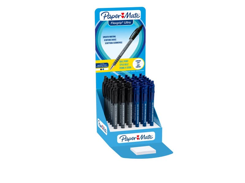 Penna a sfera a scatto Paper Mate Flexgrip Ultra M 1,0 mm assortiti espositore a 36 - S0189343