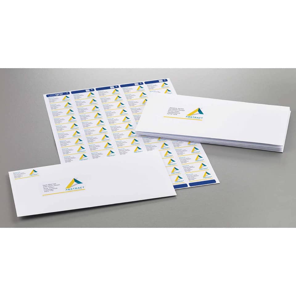 Etichette bianche per indirizzi AVERY Ultragrip™ 38,1x21,2 mm - 65 et/foglio - stampanti laser cf. 100 fogli L7651-100