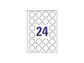 Etichette poliestere trasparenti lucide AVERY QuickPEEL™ tonde Ø 40 mm - 24 et/foglio - laser conf. 25 ff L7780-25
