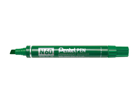 Marcatore permanente Pentel N60 punta a scalpello 3,9-5,7 mm verde N60-D