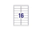 Etichette bianche per buste AVERY QuickDRY™ 99,1x33,9 mm - 16 et/foglio - stampanti inkjet - cf. 25 fogli J8162-25