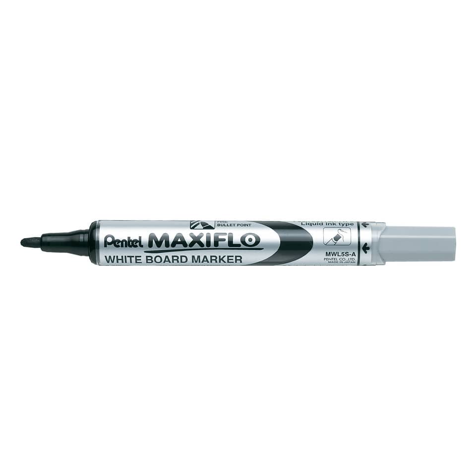Marcatore per lavagne bianche Pentel MAXIFLO punta conica 4,0 mm nero MWL5S-A