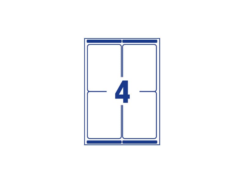 Etichette bianche per indirizzi AVERY Ultragrip™ 99,1x139 mm - 4 et/foglio - stampanti laser cf. 100 fogli L7169-100