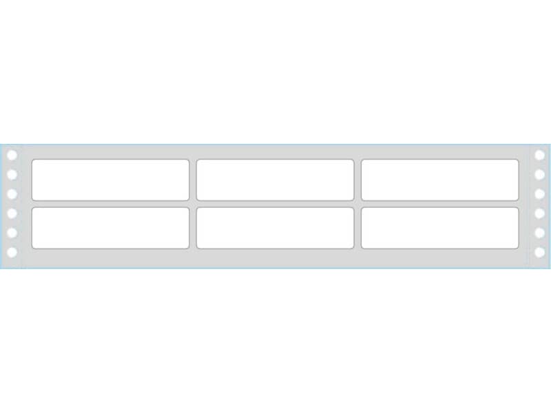 Etichette bianche a modulo continuo TICO Tab 3 corsie 89x23,5 mm - 36 et/foglio - 500 fogli - 18000 etichette - TAB3-0892