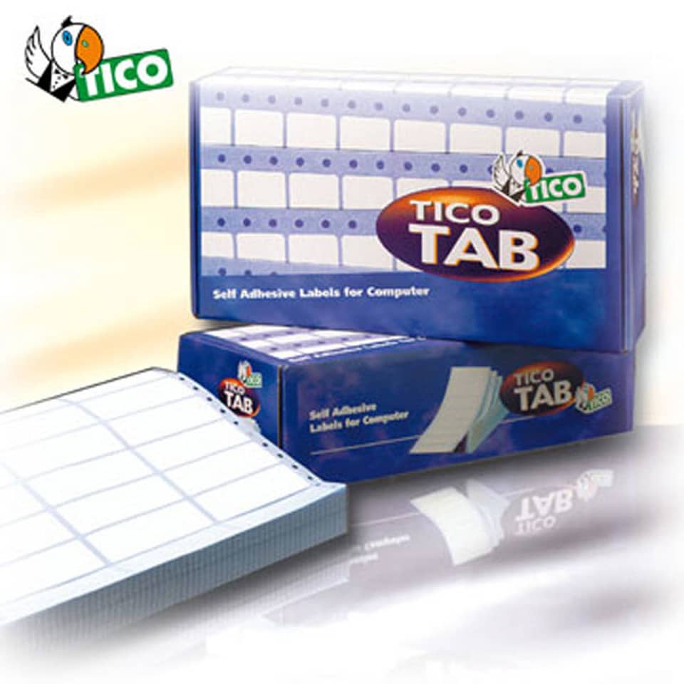 Etichette a modulo continuo per spedizioni Tico Tab 142x99 mm 3 et./foglio Conf. 100 fanfold - SEND-300