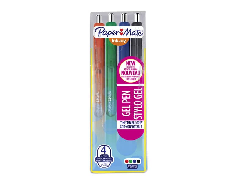 Penne a scatto Paper Mate InkJoy Gel RT 0,7 mm assortiti (nero, blu, rosso, verde)  wallet da 4 - 1978320