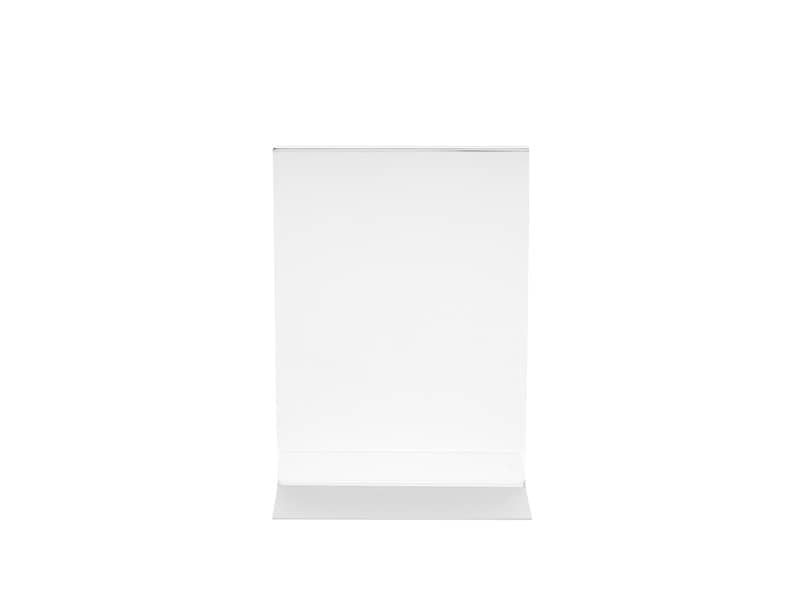 Portabrochure deflecto® A5 verticale in polistirolo con base a T trasparente 47901