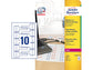 Etichette permanenti per cavi AVERY poliestere 110x49 mm - 10 et/foglio - stampanti laser - cf. 20 fogli L7951-20