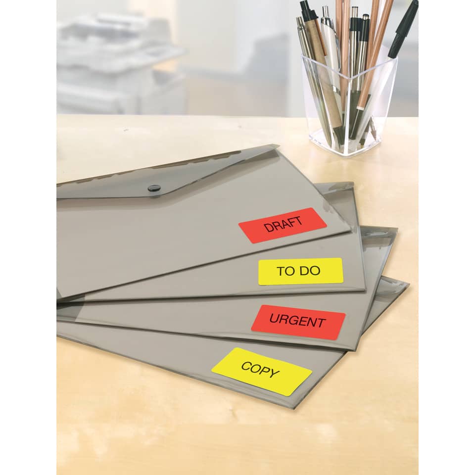 Etichette rosso fluo con angoli arrotondati TICO Copy Laser 99,1x34 mm 16 et/foglio - conf. 70 fogli LP4FR-9934