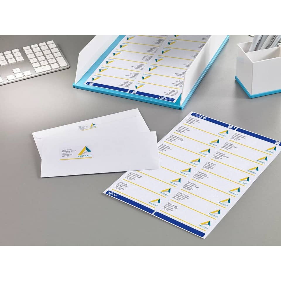 Etichette bianche per indirizzi AVERY Ultragrip™ 99,1x33,9 mm - 16 et/foglio - stampanti laser - cf. 15 fogli L7162-15
