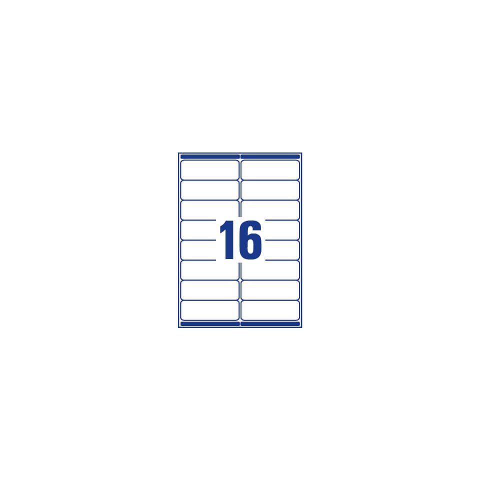 Etichette bianche per indirizzi AVERY Ultragrip™ 99,1x33,9 mm - 16 et/foglio - stampanti laser - cf. 15 fogli L7162-15