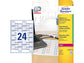 Etichette permanenti per cavi AVERY poliestere 60x40 mm - 24 et/foglio - stampanti laser - cf. 20 fogli L7950-20