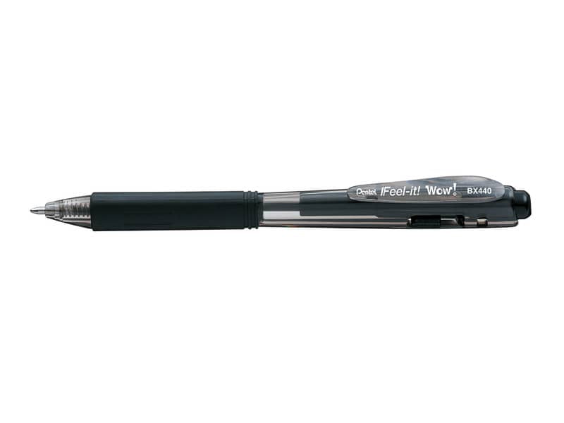Penne a sfera a scatto Pentel Feel It Wow 1.0 mm nero BX440-AI