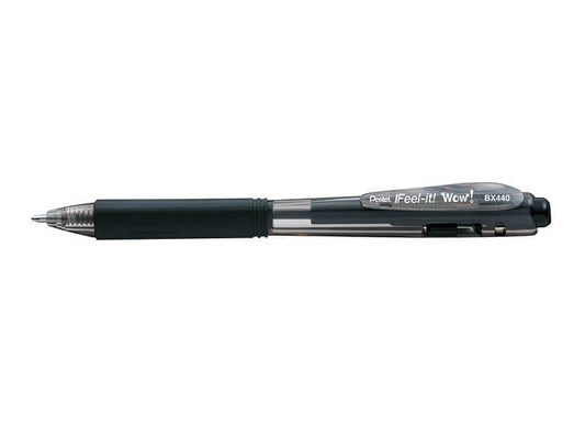 Penne a sfera a scatto Pentel Feel It Wow 1.0 mm nero BX440-AI