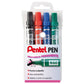 Marcatore permanente Pentel N60 con punta a scalpello 3,9/5,7 mm assortiti 4 pezzi - 0050504