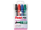 Marcatore permanente Pentel N60 con punta a scalpello 3,9/5,7 mm assortiti 4 pezzi - 0050504