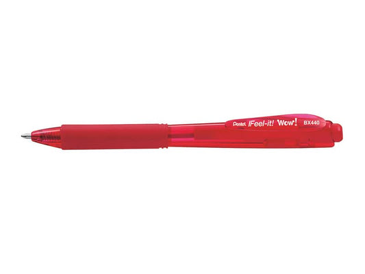 Penne a sfera a scatto Pentel Feel It Wow 1.0 mm rosso BX440-BI