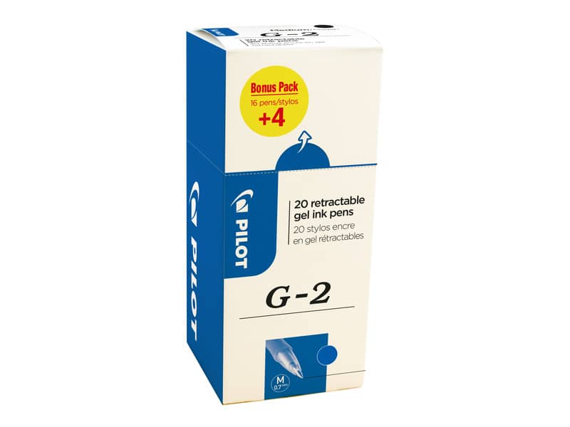 Penna gel a scatto Pilot Gel G-2 0,7 mm blu Value Pack 16+4 GRATIS - 000018