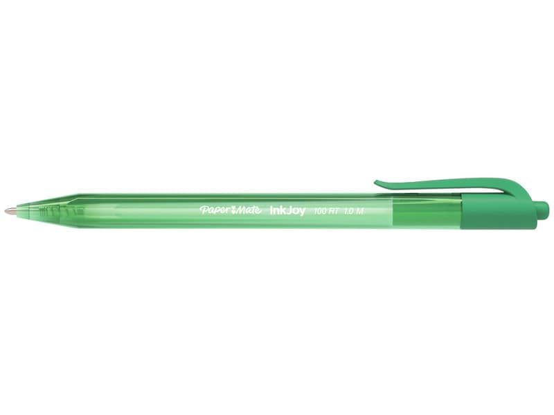 Penna a sfera a scatto Paper Mate Inkjoy 100 RT ULV M 1 mm verde S0957060
