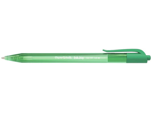 Penna a sfera a scatto Paper Mate Inkjoy 100 RT ULV M 1 mm verde S0957060