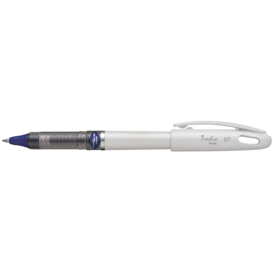 Penna roller a scatto Pentel Energel Tradio 0.7 mm bianco blu BL117W-C