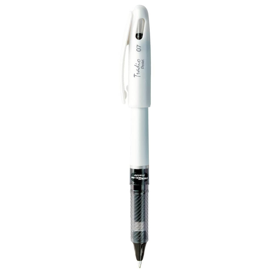 Penna roller a scatto Pentel Energel Tradio 0.7 mm bianco nero BL117W-A