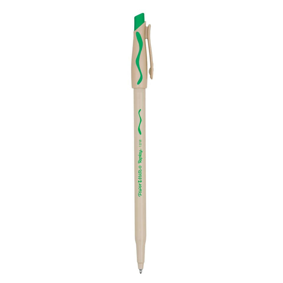 Penne a sfera stick Paper Mate Replay cancellabile M 1 mm verde S0183001