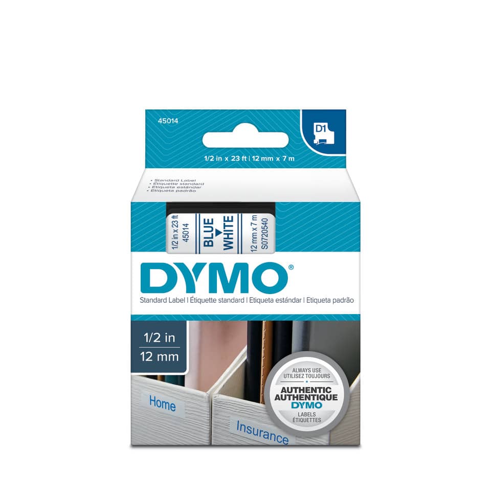 Nastro per etichettatrici Dymo D1 12 mm x 7 m blu/bianco S0720540