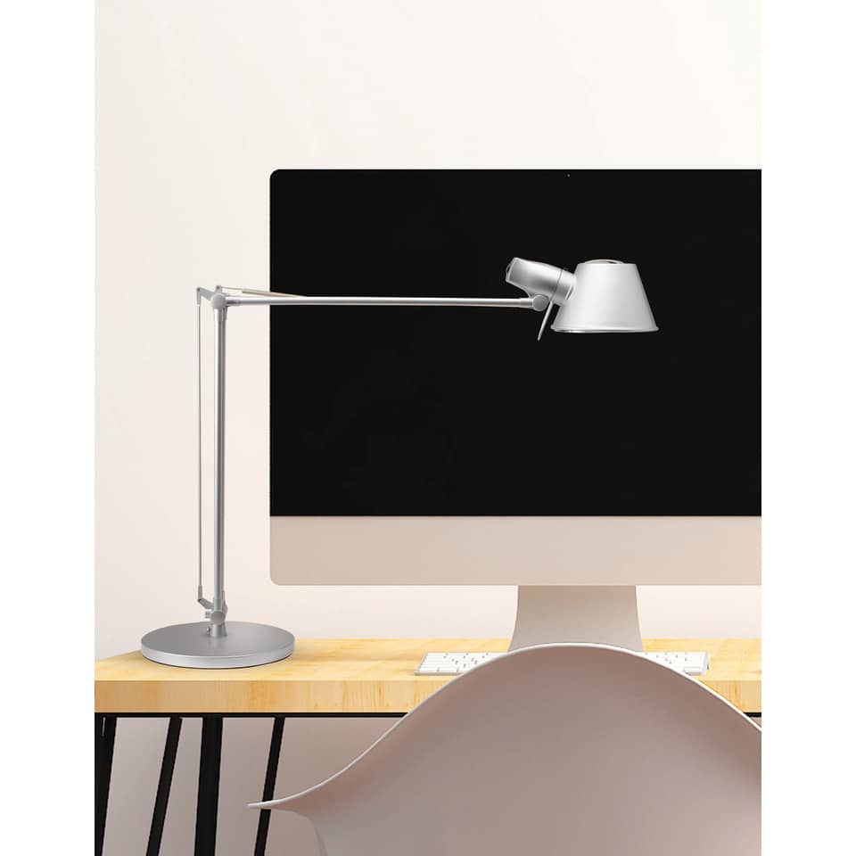 Lampada da scrivania MAUL a risparmio energetico MAULrock con morsetto metallo argento E27 15 W - 8234195