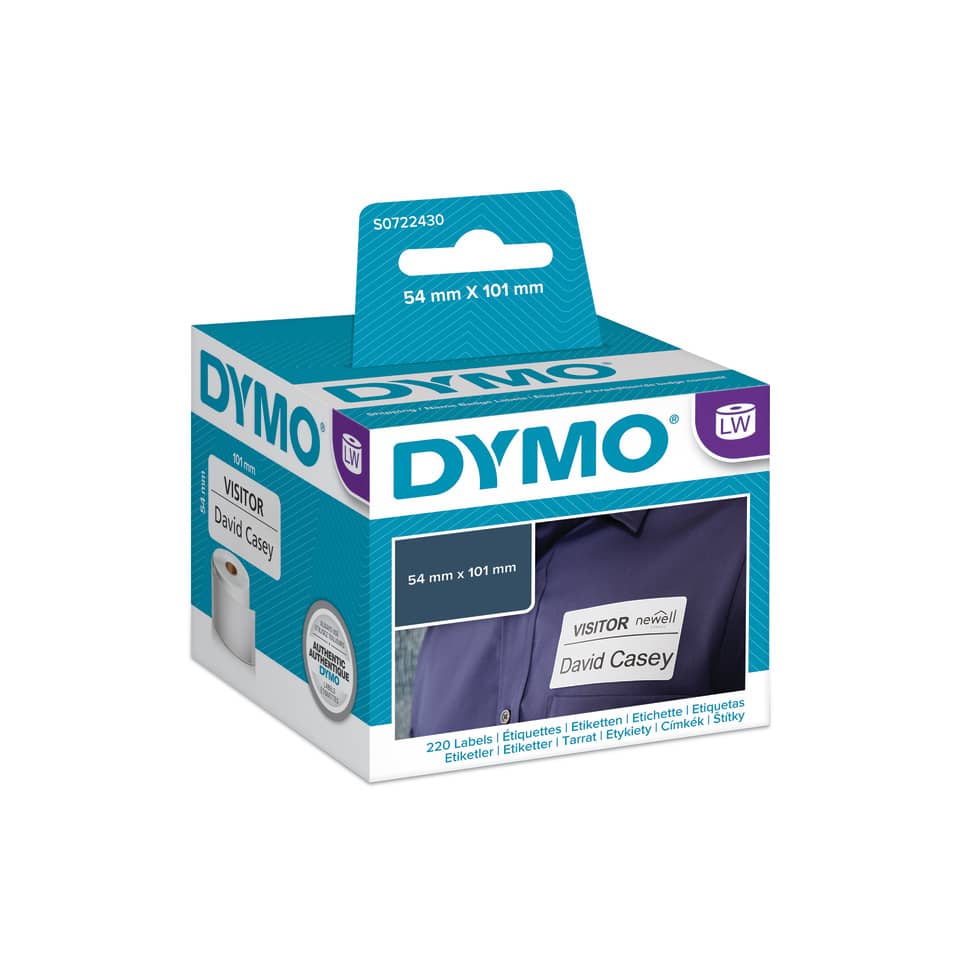 Rotolo da 220 etichette Dymo LabelWriter Spediz./Badge 101x54 mm bianco S0722430
