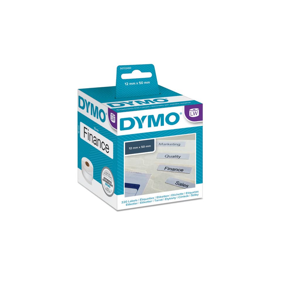 Rotolo da 220 etichette Dymo LabelWriter Cartelle sospese 50x12 mm bianco S0722460