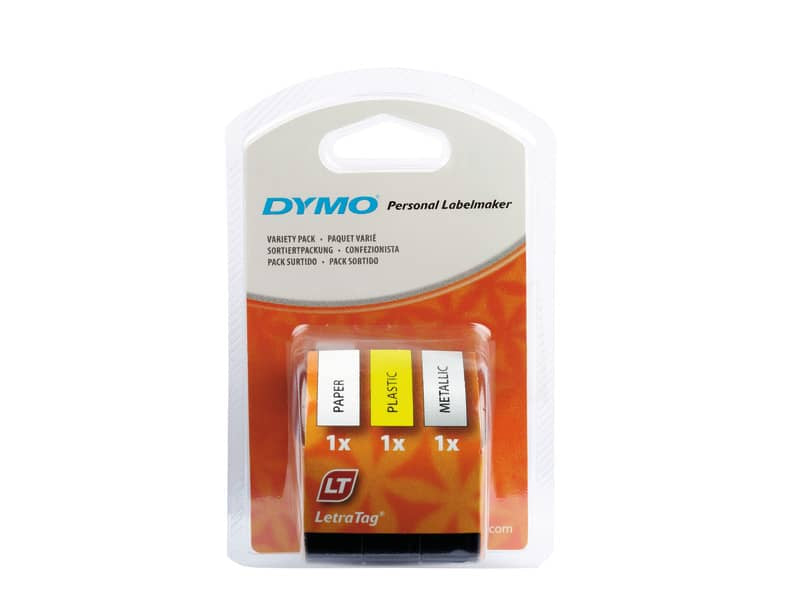 Nastri per etichettatrici Dymo LT 12 mm x 4 m assortiti starter kit da 3 nastri - S0721790
