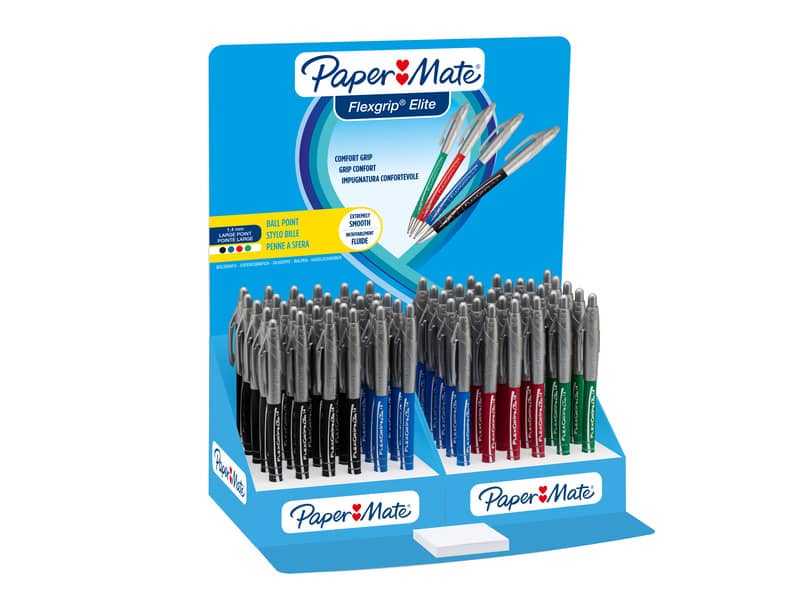 Penna a sfera a scatto Paper Mate Flexgrip Elite L 1,4 mm assortiti espositore da 60 pezzi - 2037840