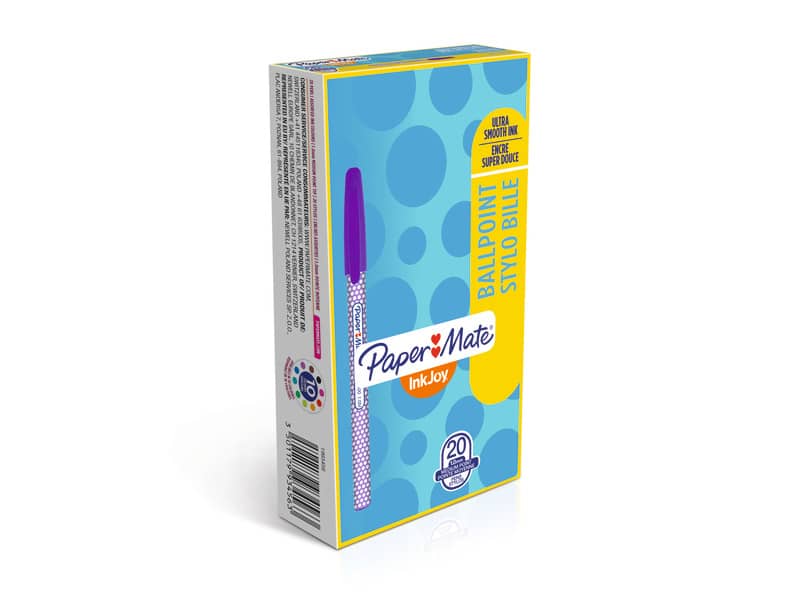 Penna a sfera stick Paper Mate Inkjoy 100 CAP "WRAP" ULV M 1 mm assortiti Conf. 20 pezzi - 1993456