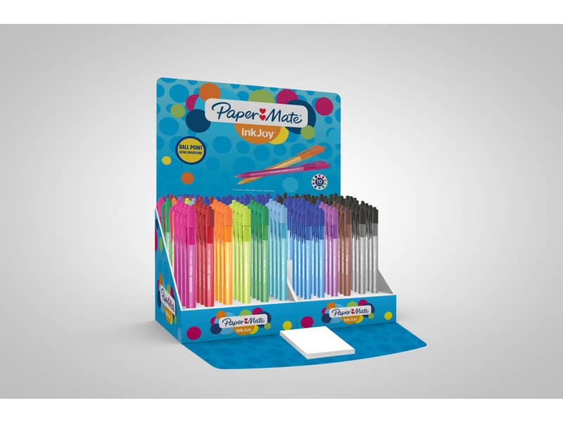 Penne a sfera a scatto Paper Mate Inkjoy 100 RT ULV M 1 mm assortiti espositore da 150 pezzi - 1960907