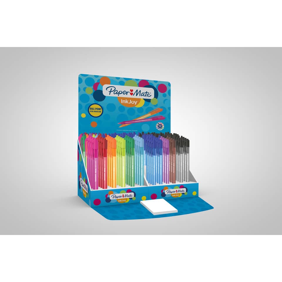 Penne a sfera a scatto Paper Mate Inkjoy 100 RT ULV M 1 mm assortiti espositore da 150 pezzi - 1960907