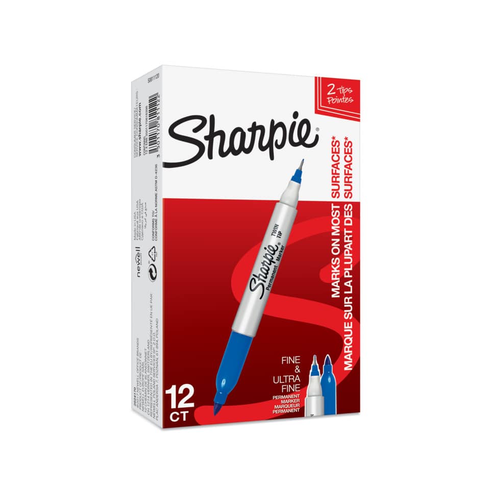 Marcatore permanente Sharpie Twin Tip EF F a doppia punta conica 1-0,5 mm blu S0811120