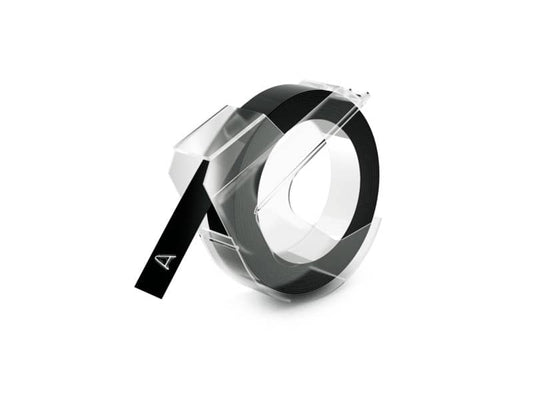 Nastro a rilievo 3D per etichettatrici Dymo vinile 9 mm x 3 m bianco/nero 520109