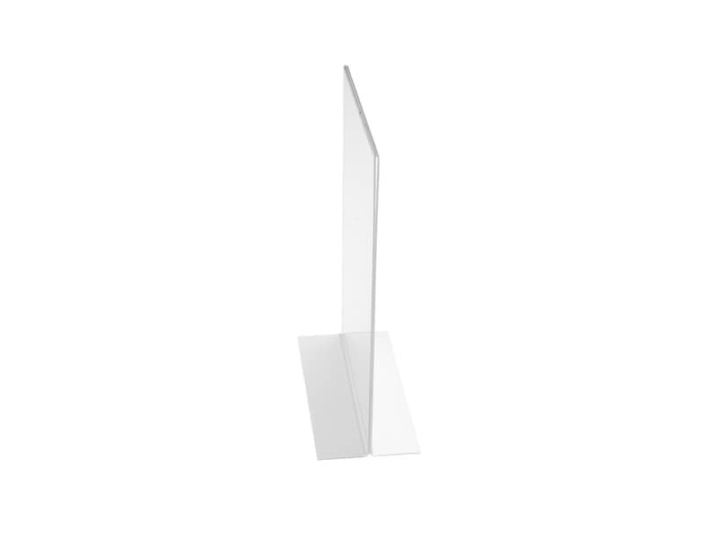 Portabrochure deflecto® A4 verticale in polistirolo con base a T trasparente 47801