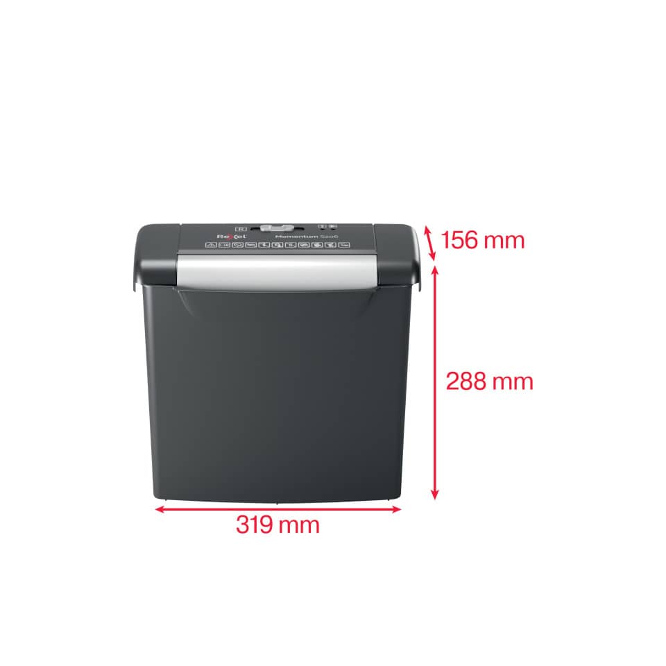 Distruggidocumenti uso personale Rexel Momentum S206 - P-2 - 9 L - taglio a strisce 6 mm- 2104568EU