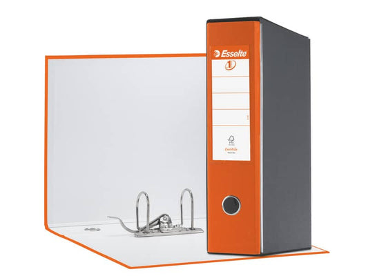 Registratore con custodia Esselte G55 Eurofile protocollo dorso 8 cm cartone rivestito in PP arancione - 390755200