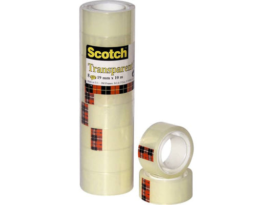 Nastro adesivo Scotch® 550 19 mm x 10 m trasparente torre da 8 rotoli 550-1910